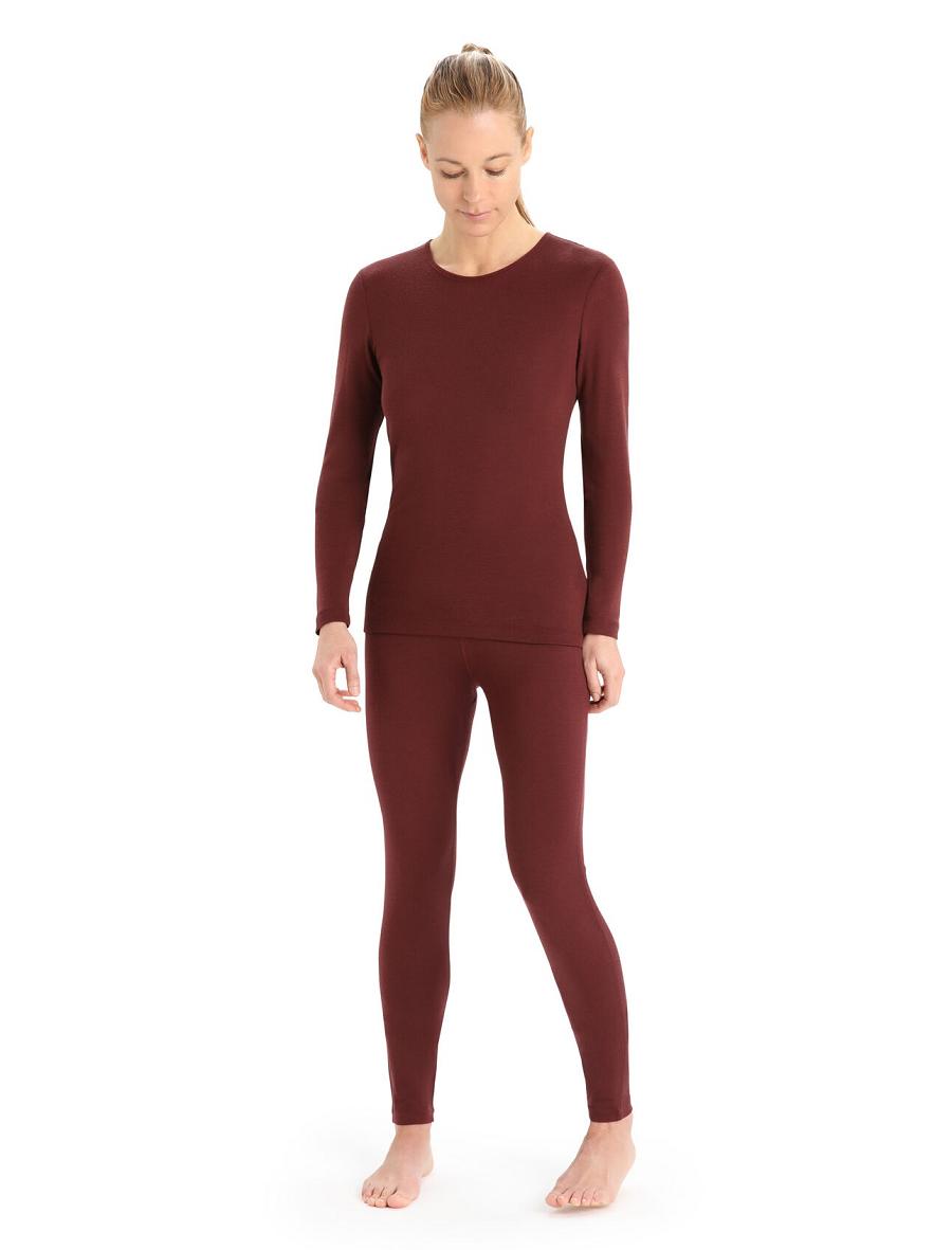 One Piece & Sets Icebreaker Merino 175 Everyday Long Sleeve Crewe Thermal Top Damskie Czerwone | PL 1168KORI